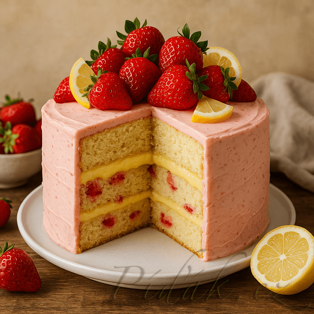 1. obrázek 🍓 Jahodový dort s citronovým krémem