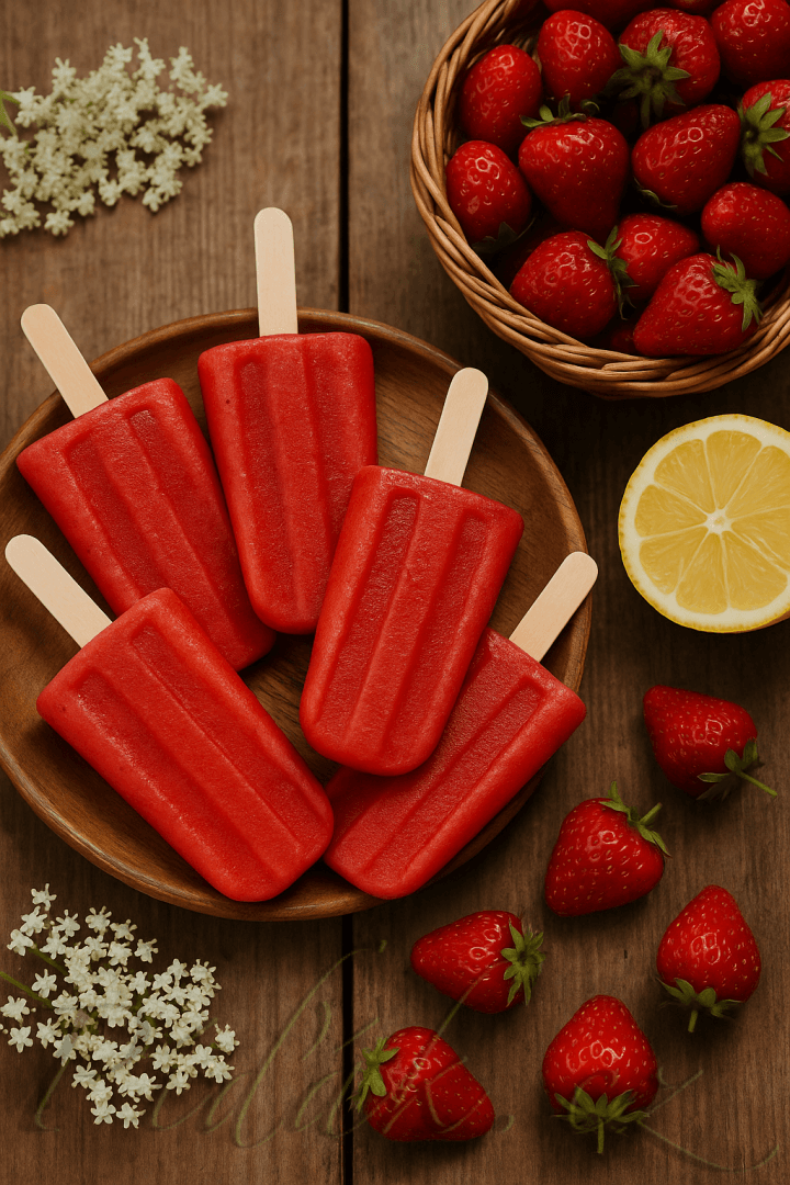 1. obrázek 🍓 Domácí jahodové nanuky s citronem