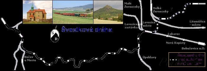 1. obrázek Švestková dráha- Lovosice, Třebenice, Třebívlice a Most 