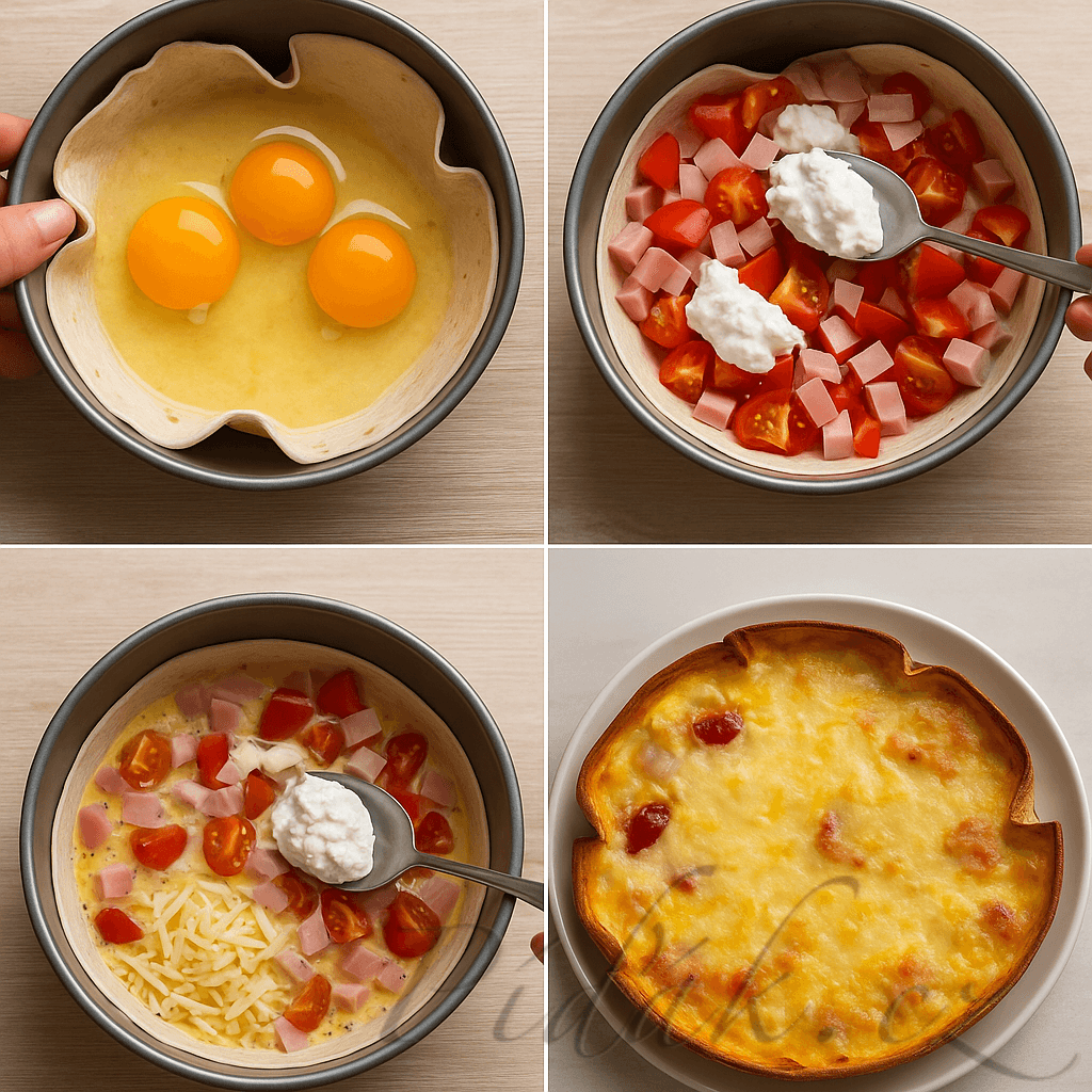 1. obrázek  Zdravá tortilová snídaně (quiche z tortilly)