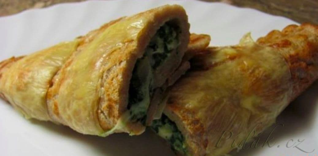 1. obrázek Celozrnné palačinky s uzeným tofu a špenátem - vegan