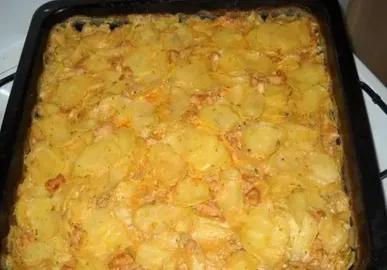 Obrázek Provensálské gratinované brambory s kuřecím masem