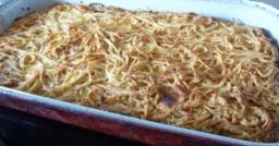 8. obrázek Zapekané špagety s orechmi a pudingovou zálievkou