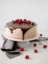 Obrázek Malinový ombré dort