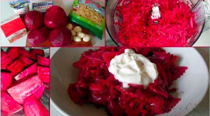 1. obrázek Těstoviny s červenou řepou podle Ivanky 1. obrázek Těstoviny s červenou řepou podle Ivanky