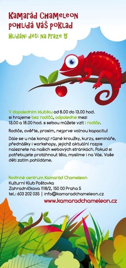 1. obrázek Rodinné centrum Kamarád Chameleon - Praha 1. obrázek Rodinné centrum Kamarád Chameleon - Praha