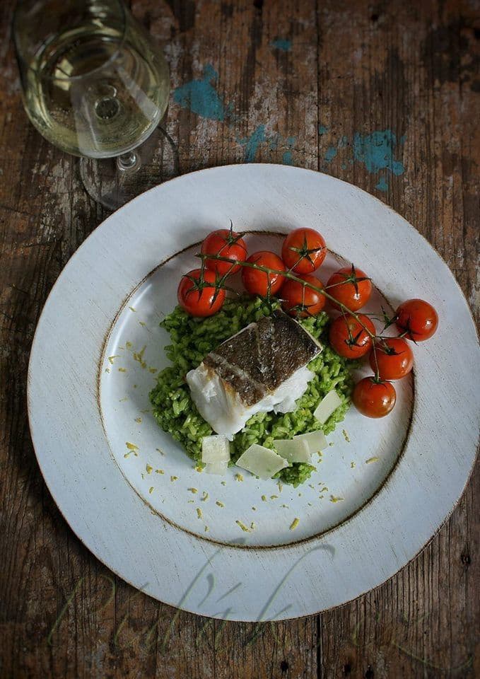 1. obrázek Špenátové rizoto s grilovanou treskou Skrei 1. obrázek Špenátové rizoto s grilovanou treskou Skrei