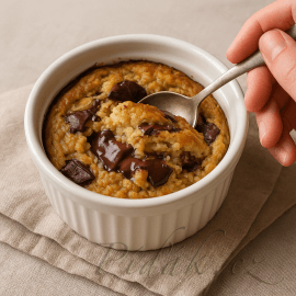 Obrázek Zapečené snídaňové vločky s banánem a čokoládou