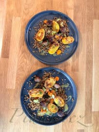 4. obrázek Teplý čočkový salát s pečeným bramborem a masovými kuličkami 4. obrázek Teplý čočkový salát s pečeným bramborem a masovými kuličkami