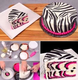 Růžový zebří dortík